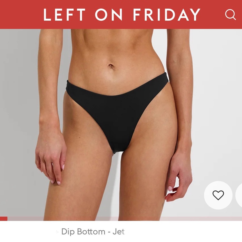 Left On Friday Jet Black High-Leg Dip Bikini Bottom